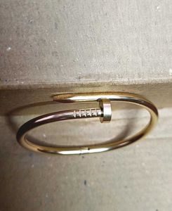 Anti Tarnish Gold Nail Bangle Bracelet