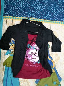 Black Shrug With Attached Top