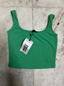 Green Ribbed Tank Top