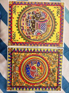 Handmade Elephant Madhubani Painting