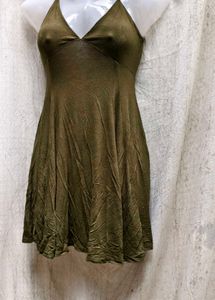 Olive Green Halter Dress