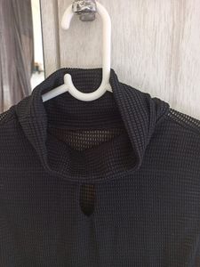 Black Sleeveless Mesh Top - Size S