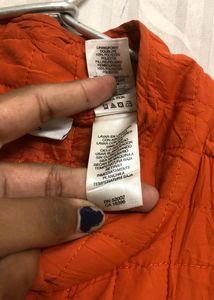 Liz&amp;co. Orange Sleeveless Jacket