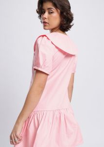 Pink Cotton Button-Down Dress