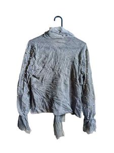 See-through Fashion Crop Top Pearl Blouson Grey
