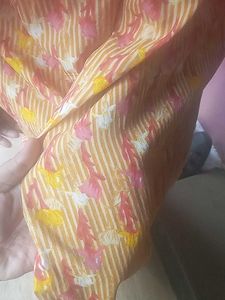 Mustard Colour Nighty For Womens With Pocket
