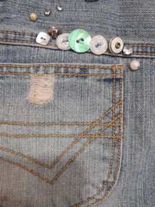 Y2K Vintage Denim Mini Skirt with Charms