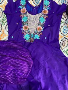 Purple Embroidered Kurta Set