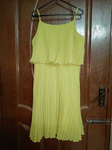 Lime Green Mini Dress With Spaghetti Straps