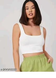 White Ribbed Tank Top