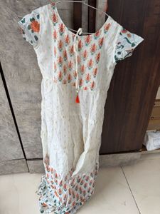 White Patterned Anarkali