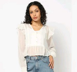 Elegant White Sheer Top