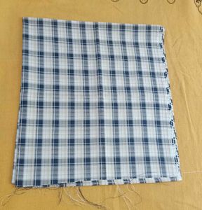 Blue and White Plaid Fabric