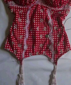 Red Gingham Corset Top