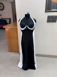 Custom Designed Black N White Long Dress