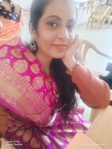 Magenta Silk Blend Saree with Zari Work
