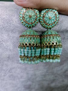 Turquoise Jhumka Earrings