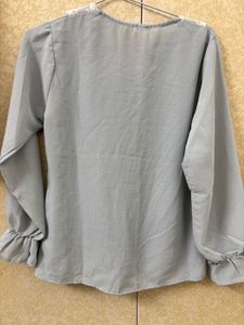 Korean style light blue/grey top