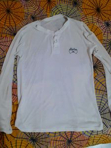 Casual White Long Sleeve T Shirt