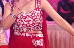 Pearl Work Red Sharara