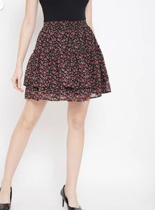 Floral Print Mini Skirt with brand tag