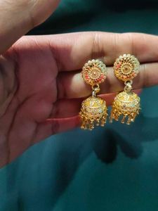 Golden Jhumka Earrings