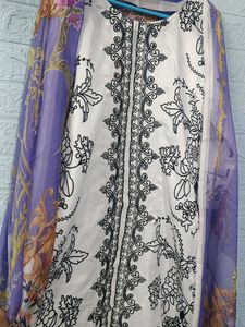 Full Front Patchwork Pakistani Kurta With Dupatta