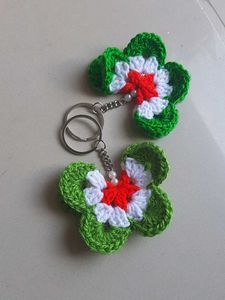 Crochet Tiranga Butterfly Keychain