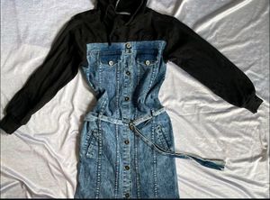 Denim Hoodie Dress