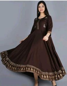 Elegant Brown Embroidered Kurta
