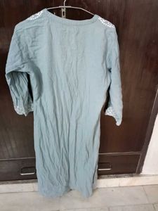 Embroidered Light Blue Kurti and pant set