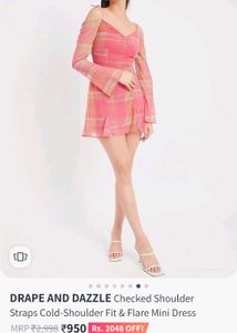 Cold Shoulder - Fit and Flare Mini Dress