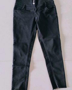 High-Waisted Black Jeans