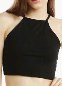 Black Halter Neck Top