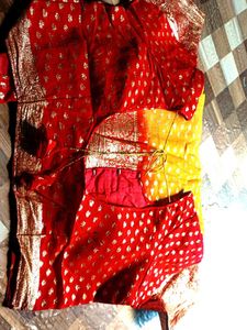 Red Yellow Saree blouse size 44