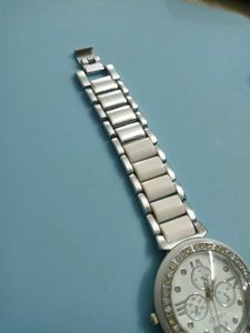 White Dial Silver-Tone Women's Watch