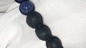 Lava Stone &amp; Blue Bead Bracelet
