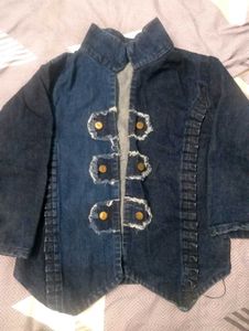 Distressed Denim Cropped Jacket