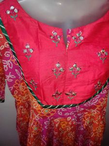 Xxl Branded Bandhani Print Kurta