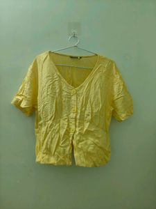 Yellow Button-Up Top