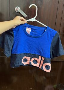 Adidas Crop Top - Blue and Black