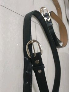 Pair Of 2 Women Leather Belts