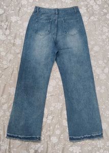 Floral Embroidered Wide Leg Jeans
