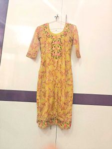 Green Floral Kurta