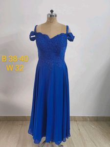 Royal Blue Off-Shoulder Gown
