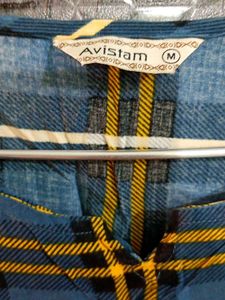 Blue Plaid Midi Dress