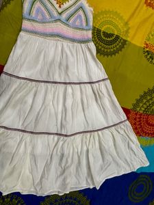 Crochet Trim Sleeveless Dress