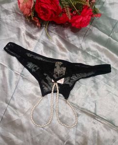 Black Lace Pearl G-String