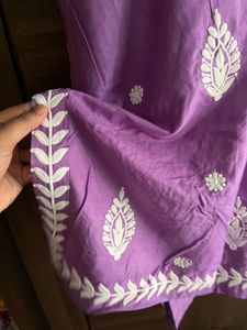 Lavender Embroidered 3XL suit set