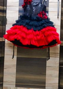 Sparkly Red &amp; Black Party Dress